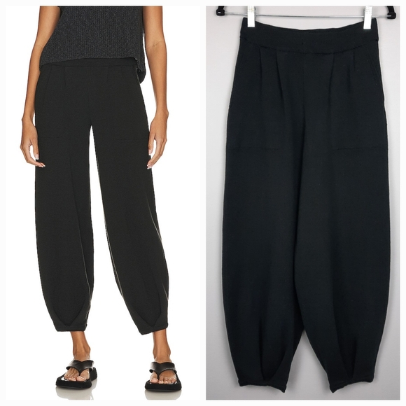 FP Beach Freya Black High Rise Sweater Knit Jogger Pants size Small - Picture 1 of 16